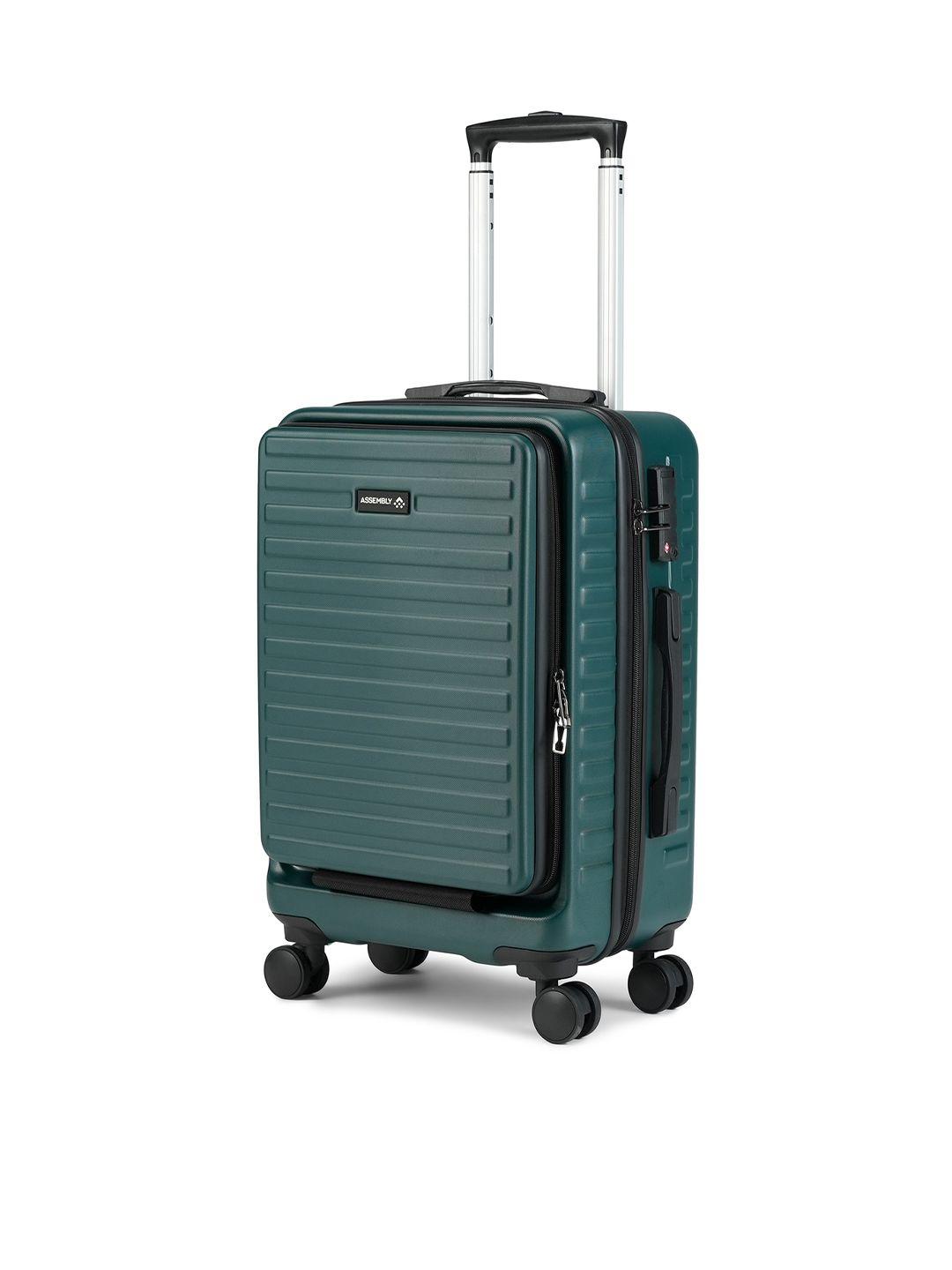 assembly textured hard-sided cabin-sized trolley suitcase 42l