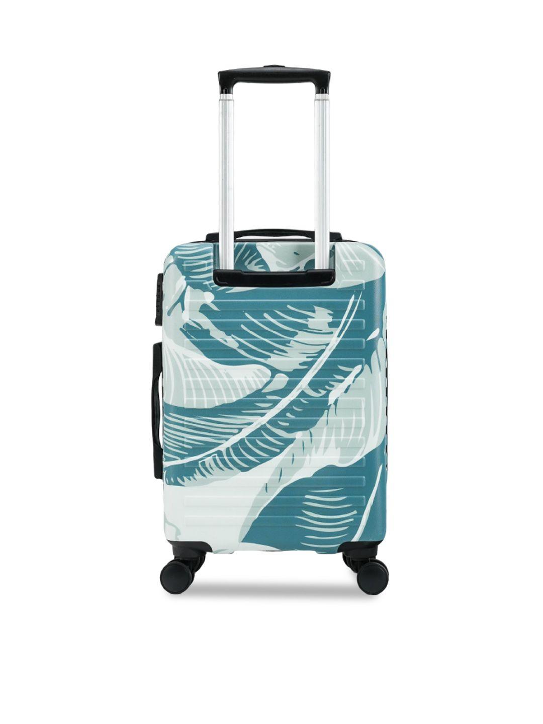 assembly tropical printed hard-sided cabin trolley suitcase