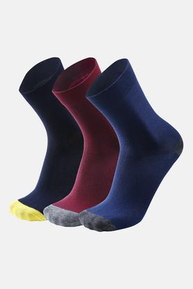 assorted cotton blend soft finishes mens socks - pack of 3 - multi