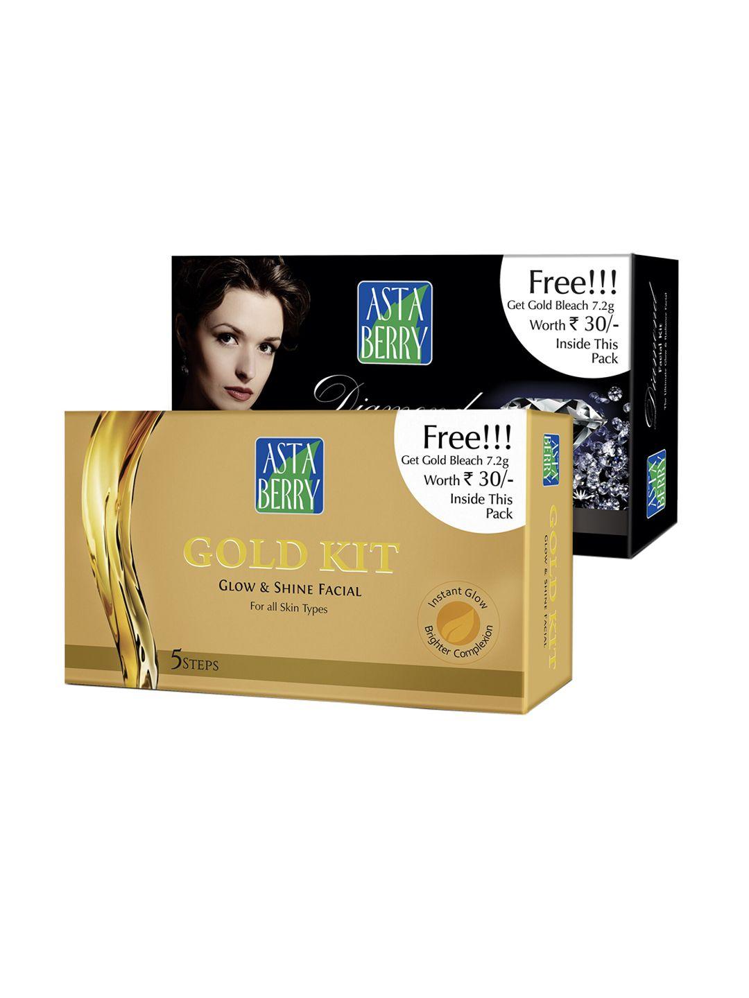 astaberry diamond & gold facial kit with free bleach 50 ml + 7.2 g each