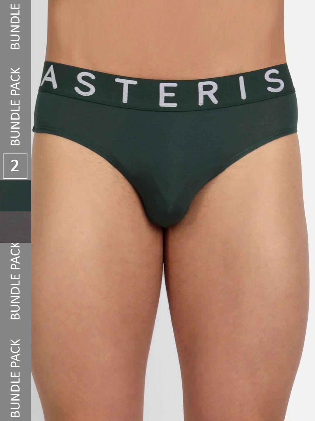 asterisk men pack of 2 ultrasoft micro modal briefs with snug fit mbr-mgy&fgn-xs-04