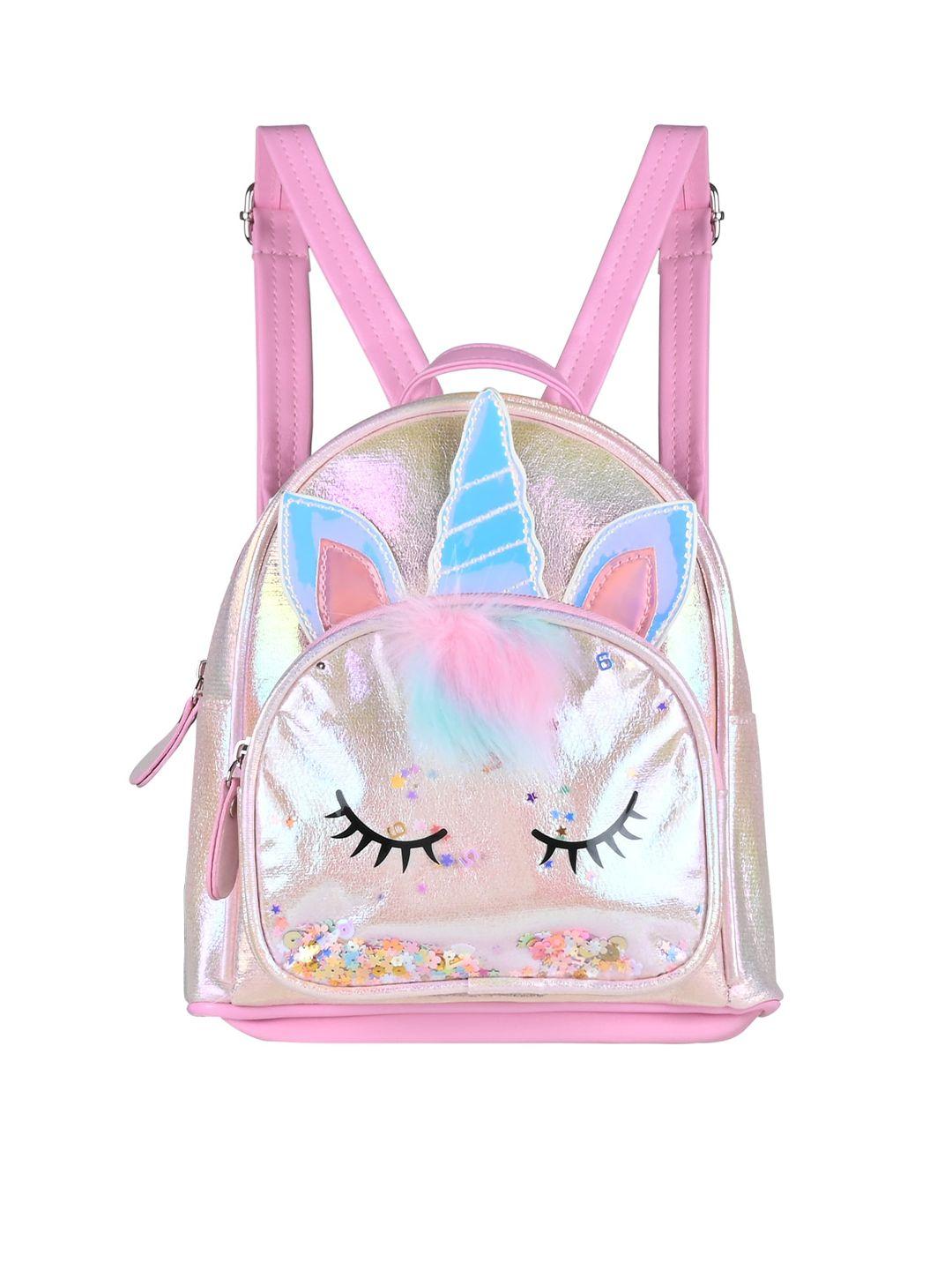 asthetika kids girls unicorn glitter applique backpack