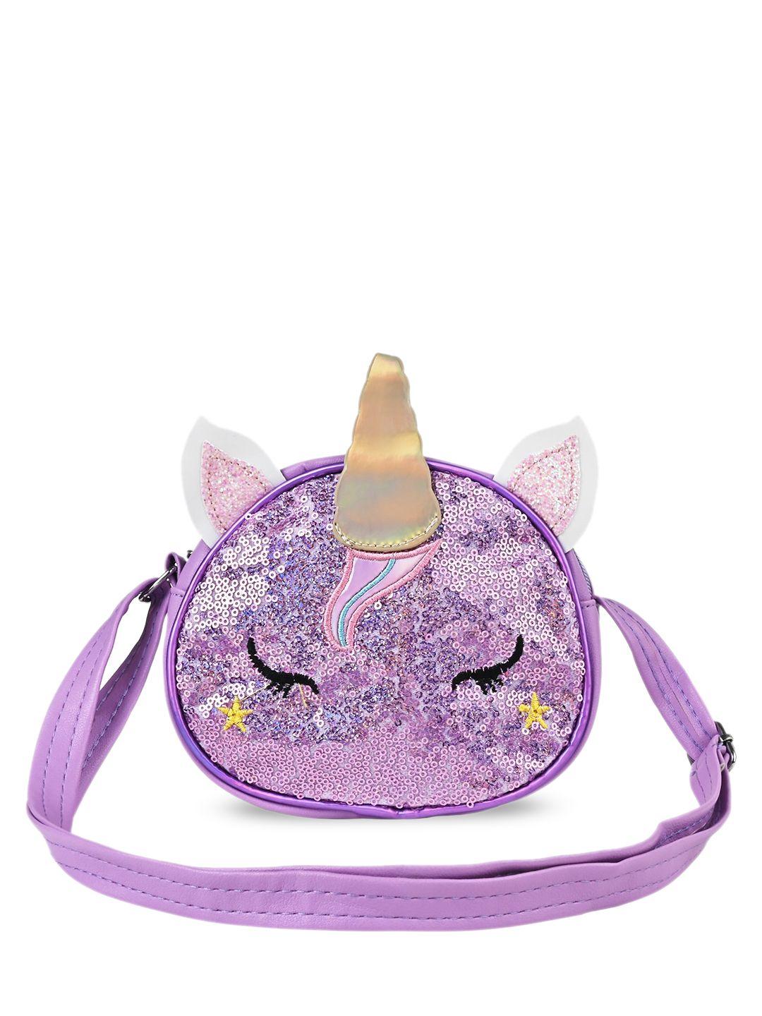 asthetika kids embellished half moon unicorn sling bag