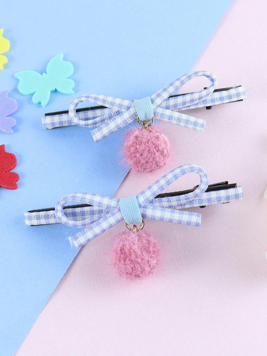 asthetika kids girls set of 2 fabric bow alligator hair clips