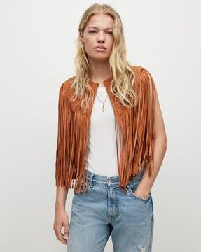 astral relaxed fit tassel suede jacket