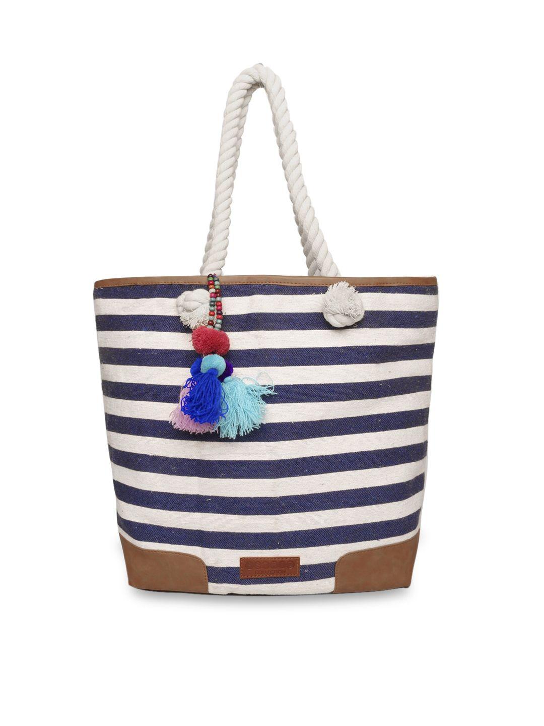 astrid blue & white striped tote bag