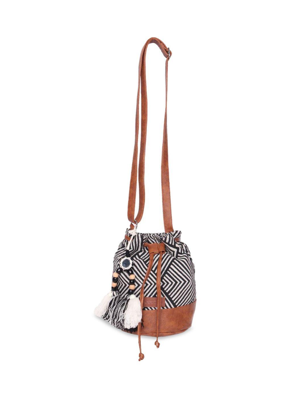 astrid bucket sling bag with tasselled