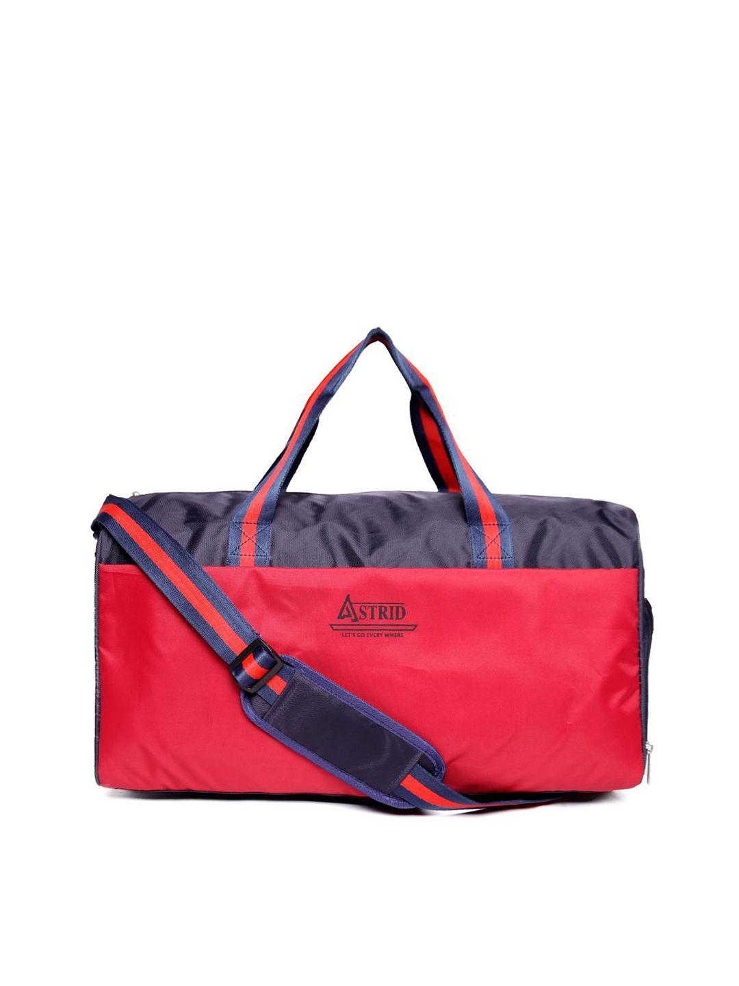 astrid men colourblocked sports or gym pu duffel bag