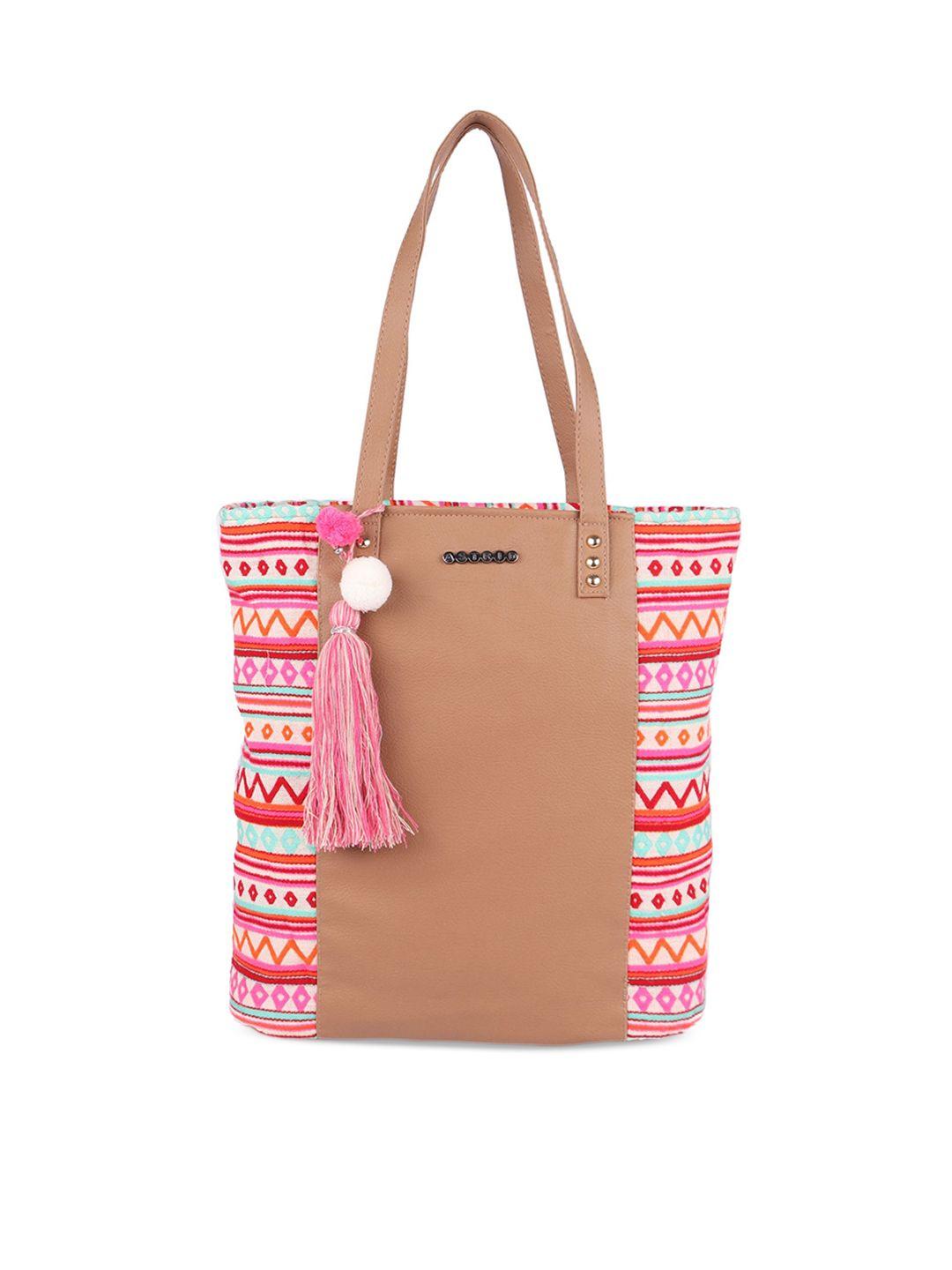 astrid oversized shopper tote bag with tasselled