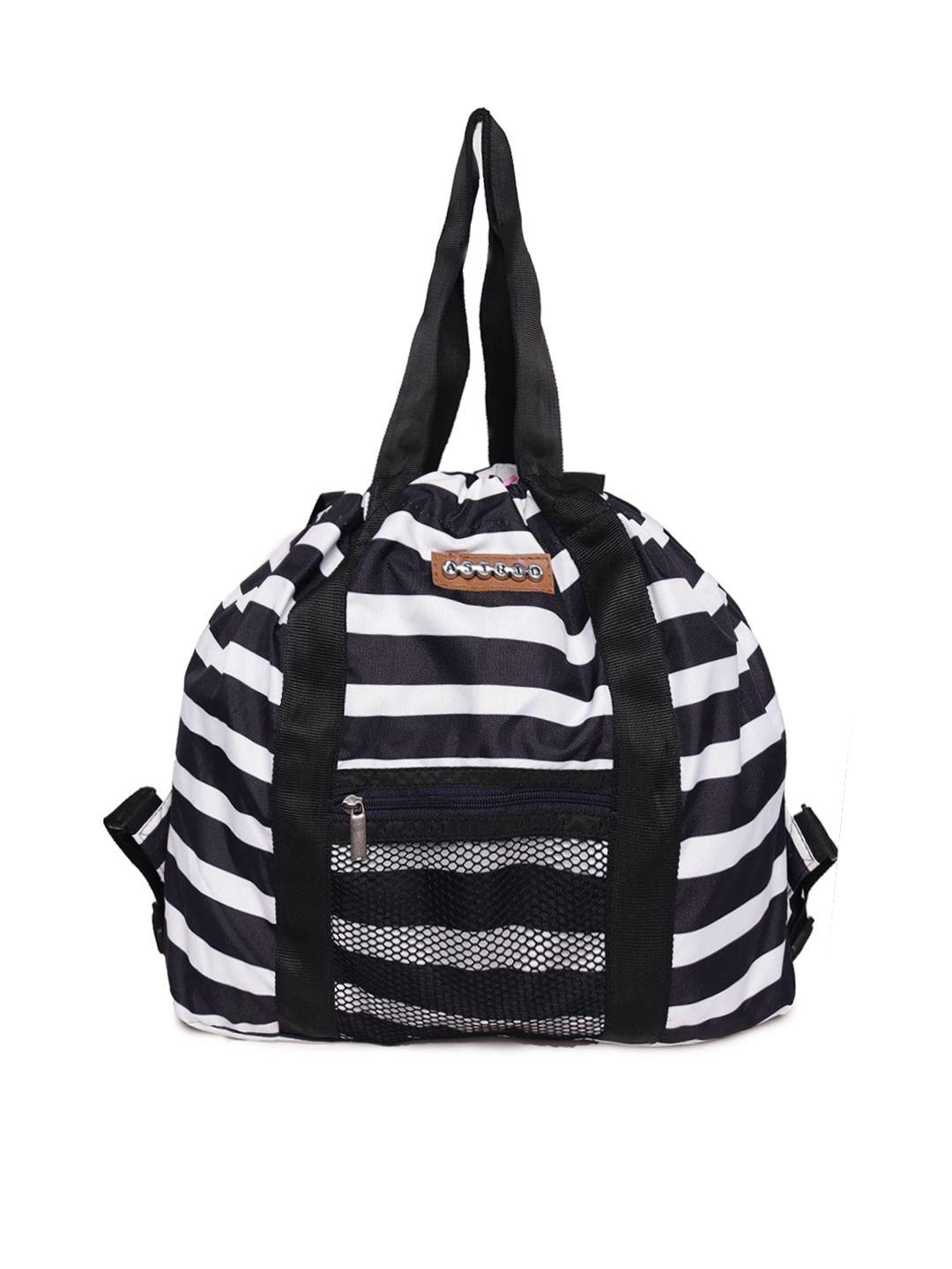 astrid striped shopper tote bag with backpack straps