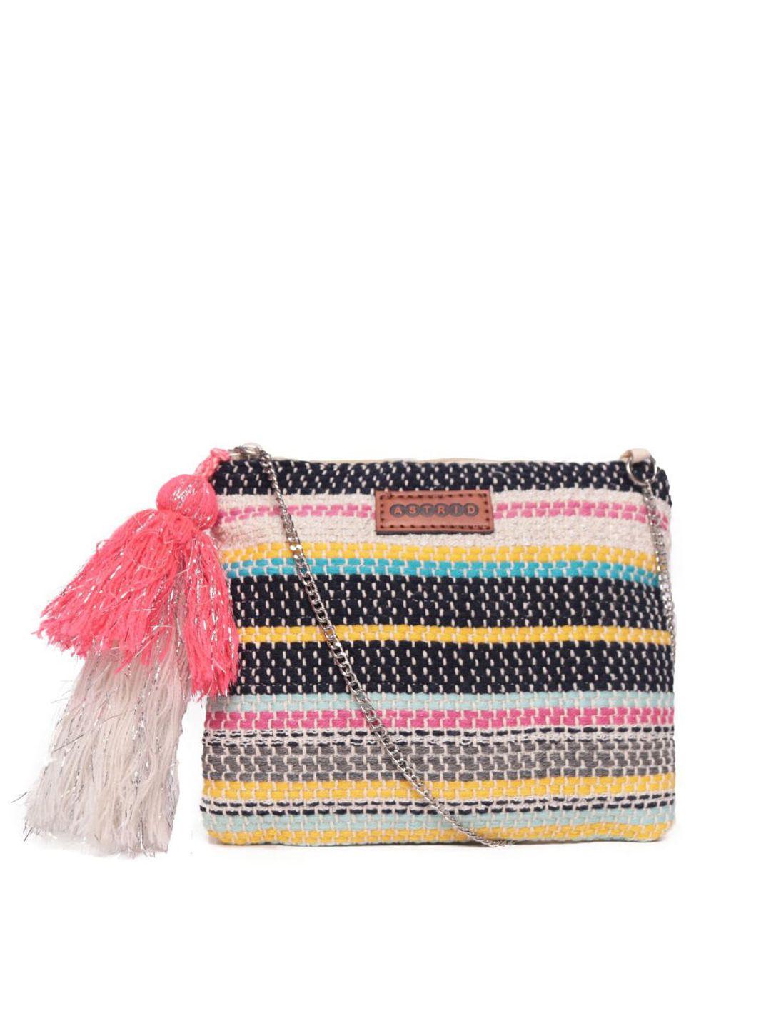 astrid striped swagger sling bag