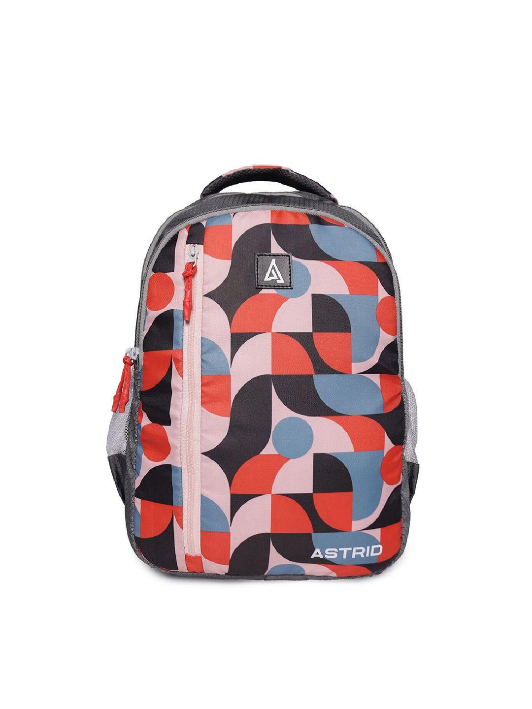 astrid women black & red graphic backpack