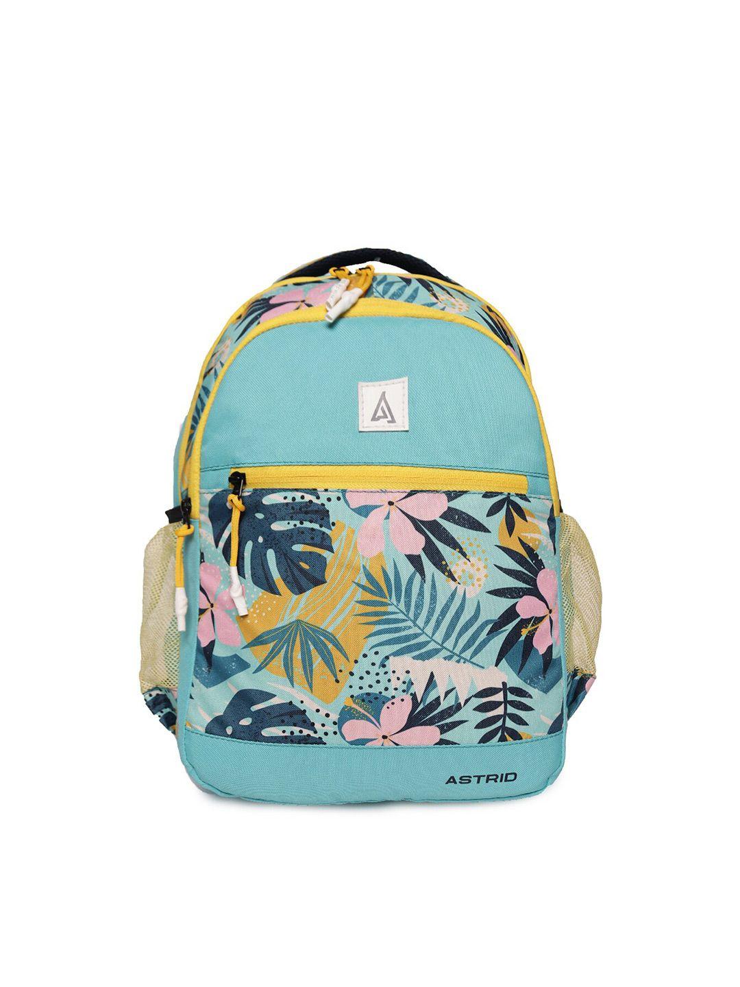 astrid women blue & yellow graphic backpack