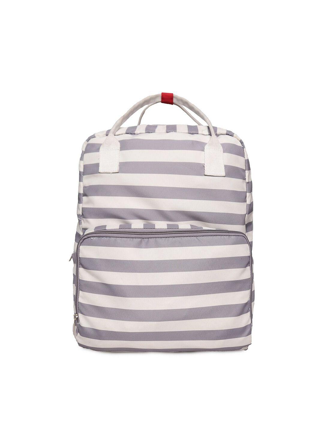 astrid women grey & white striped backpack