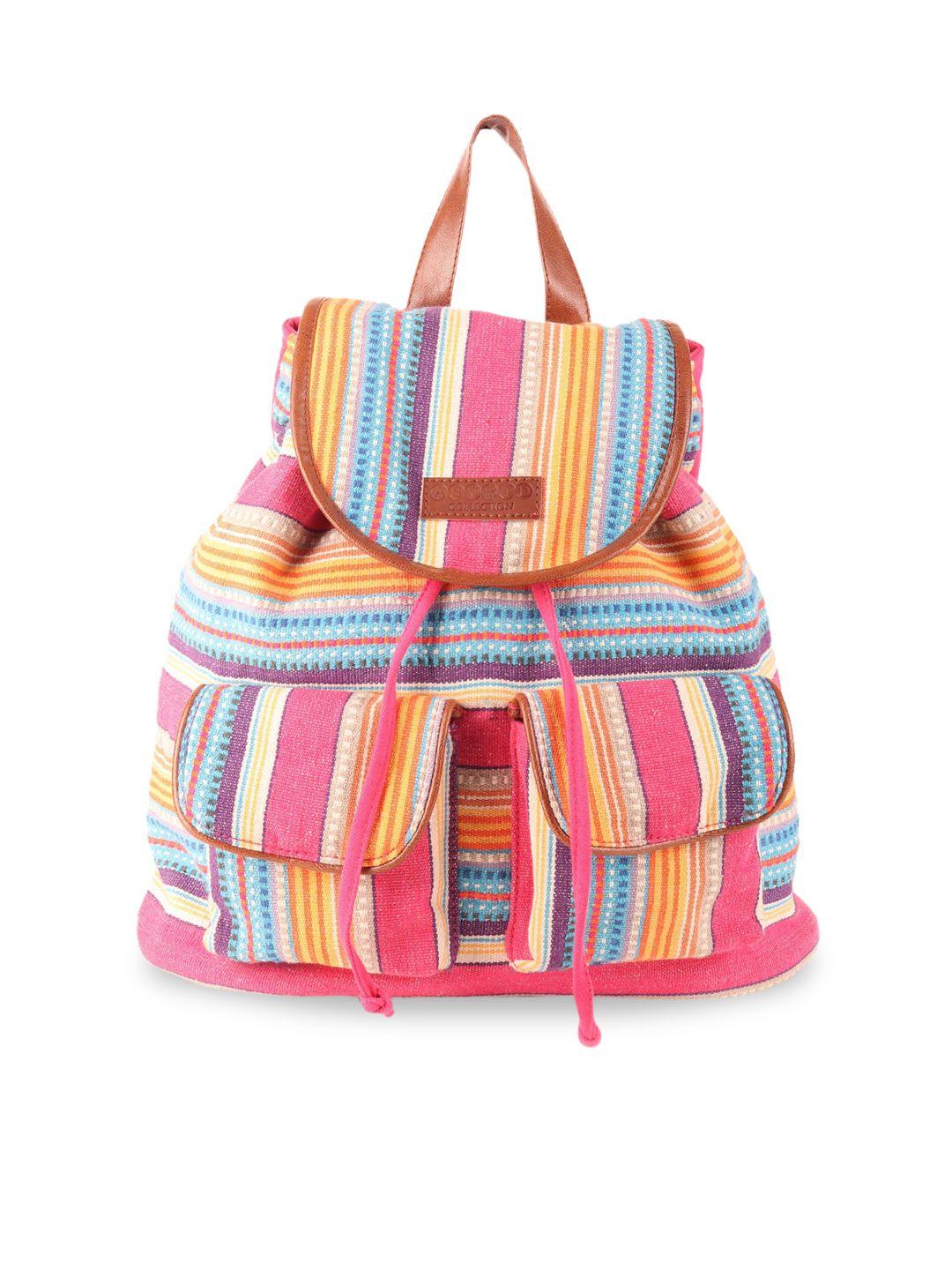 astrid women pink striped backpack