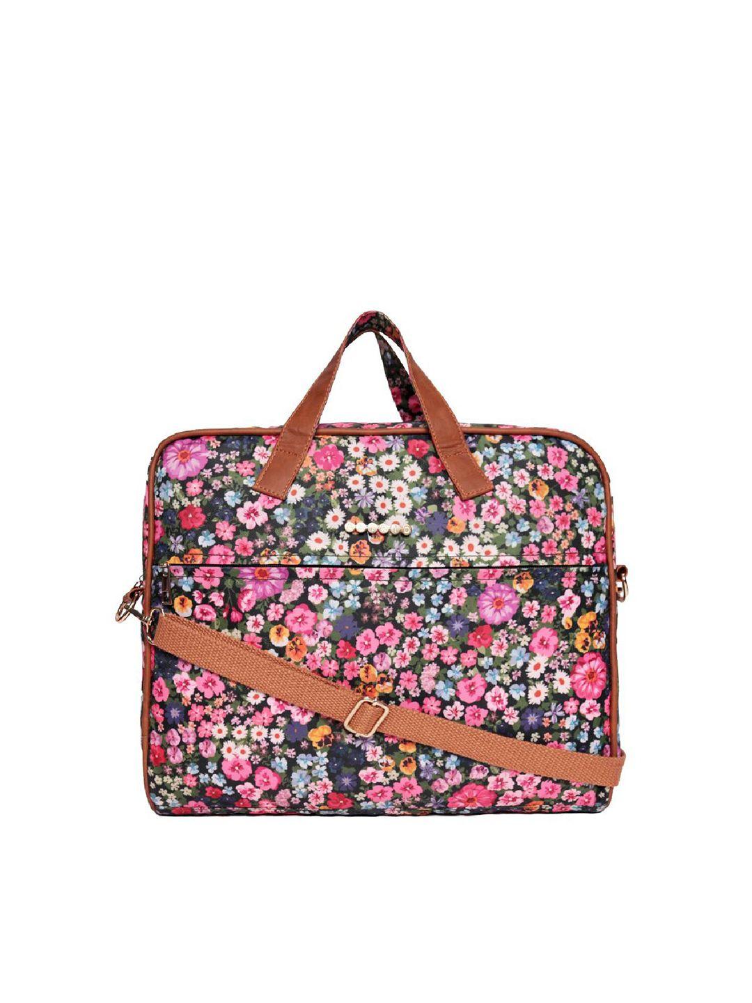 astrid women printed laptop bag with detachable sling