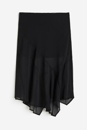 asymmetric crêpe skirt