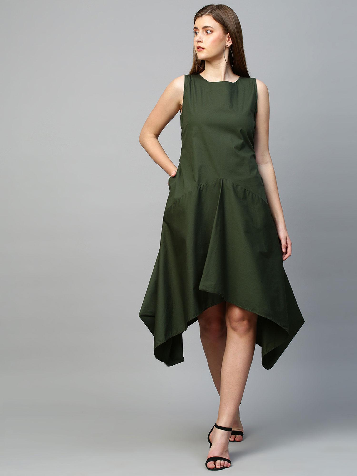 asymmetric dress with zipper