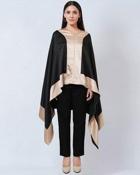 asymmetrical tunic with lace border