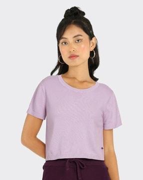 at ease cotton knit crop top