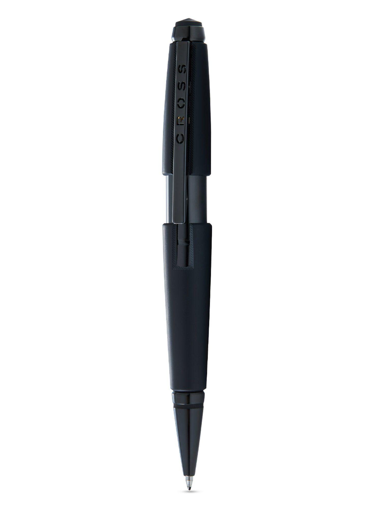at0555-11 edge black matt lacquer rollingball pen with pvd appts