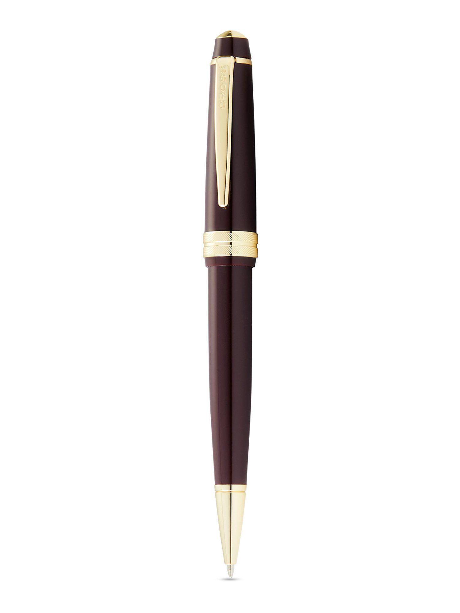 at0742-11 bailey light burgundy (red) resin ballpoint pen with gold