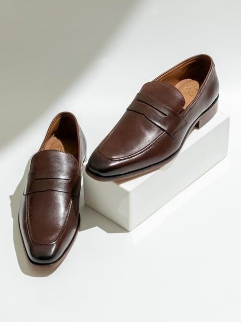 atesber by inc.5 men's brown formal loafers