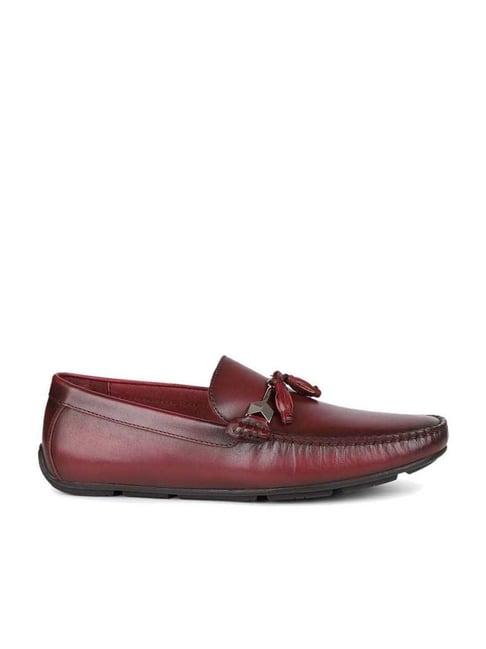 atesber by inc.5 men's burgundy casual mocassins