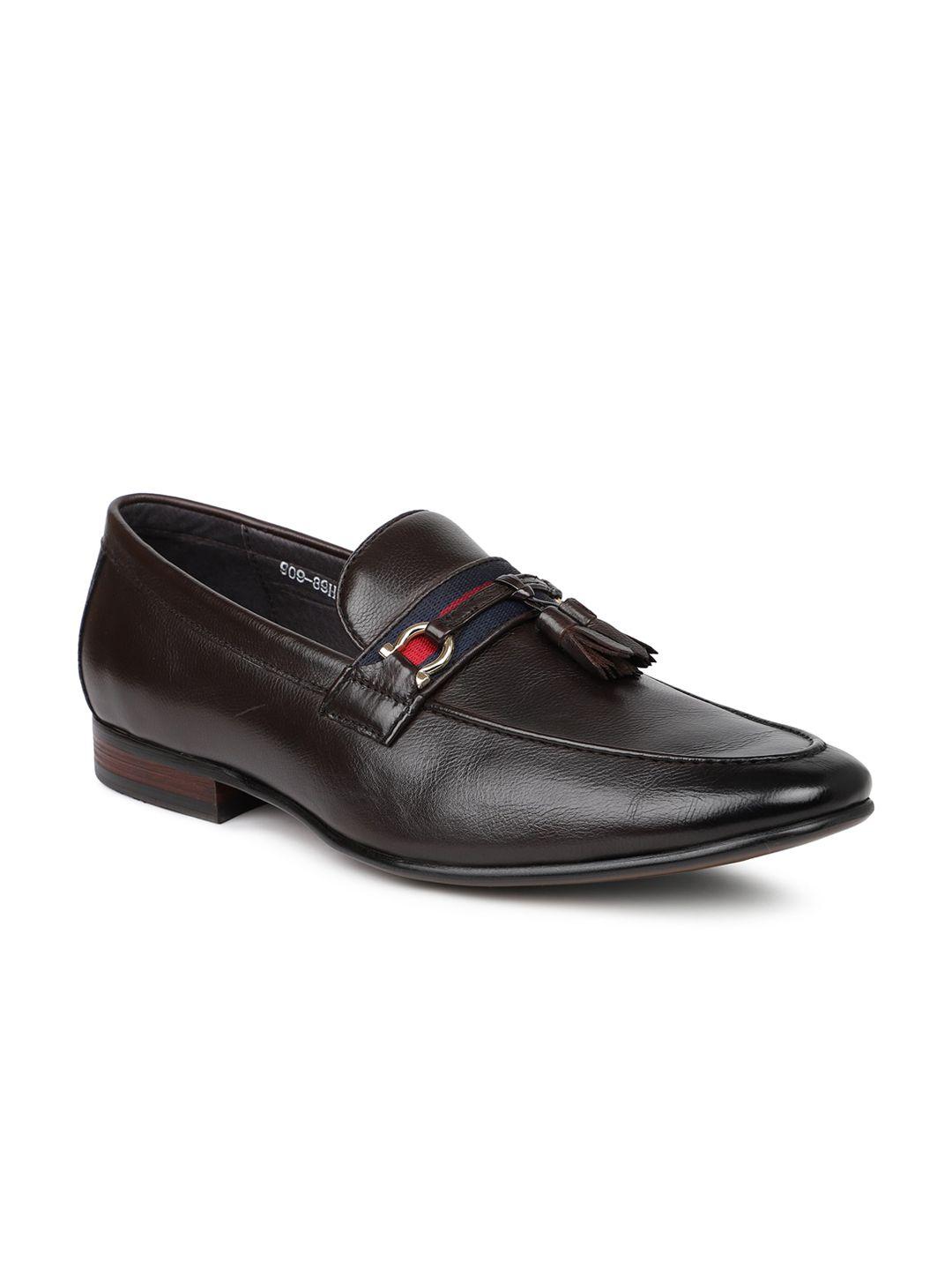 atesber men brown formal slip-on shoes