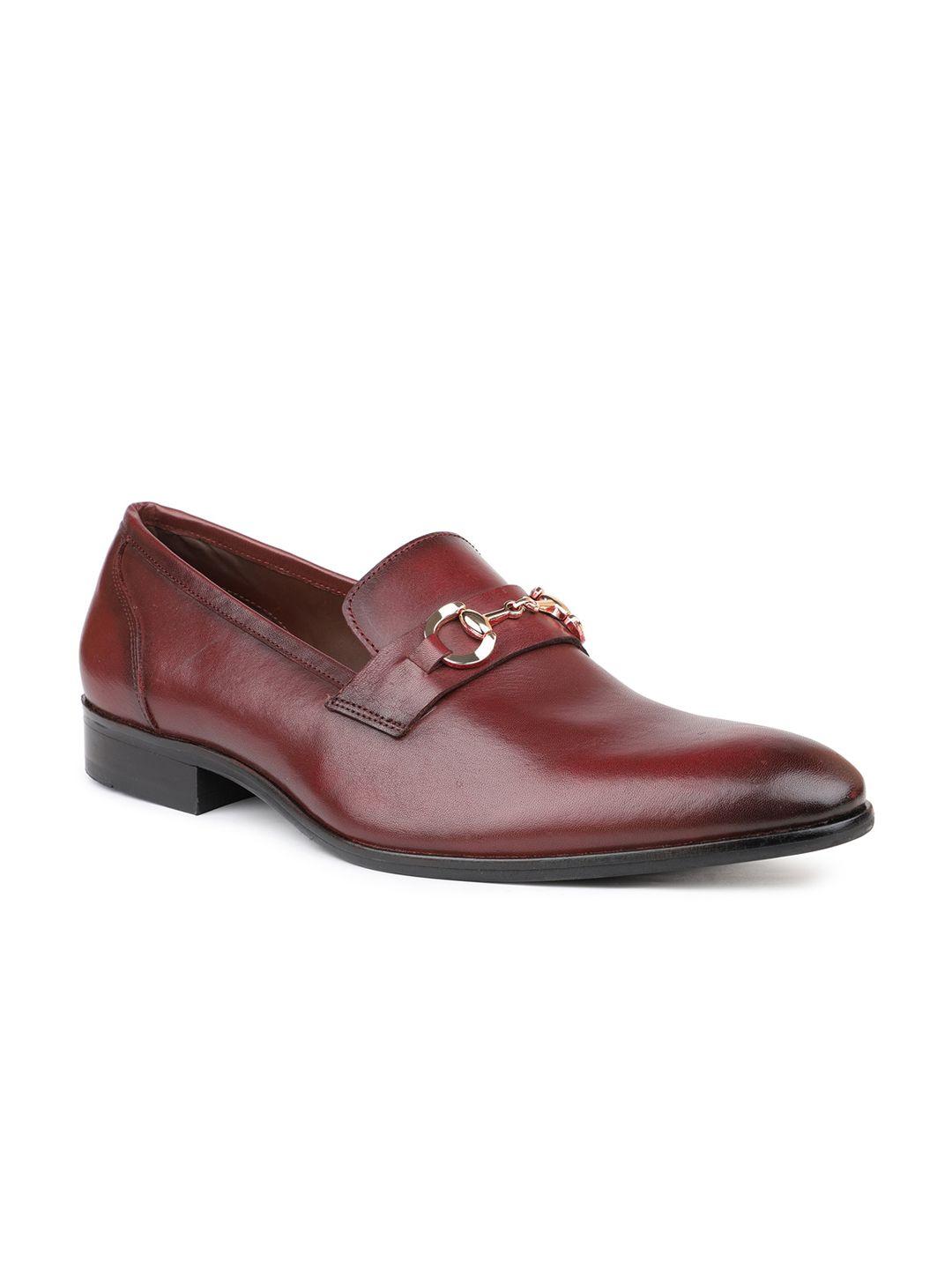 atesber men pointed-toe leather formal slip-on shoes