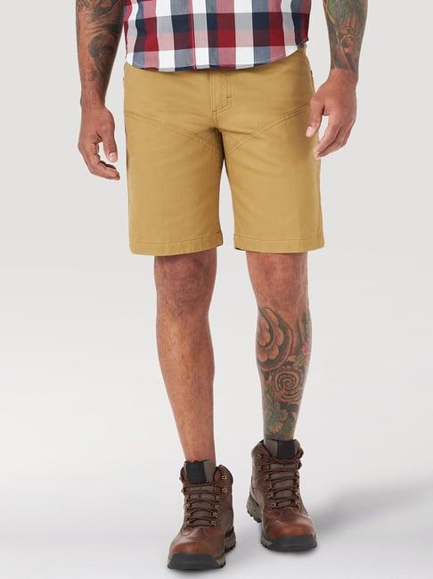 atg by wrangler brown regular fit shorts
