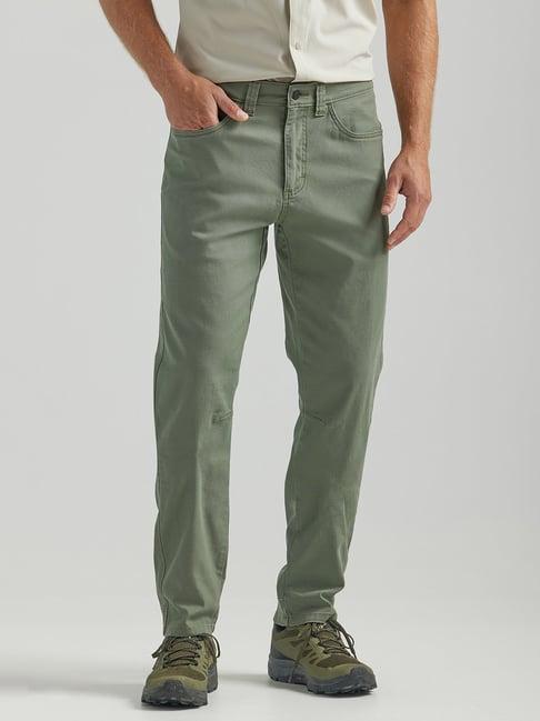 atg by wrangler dusty olive regular fit flat front trousers