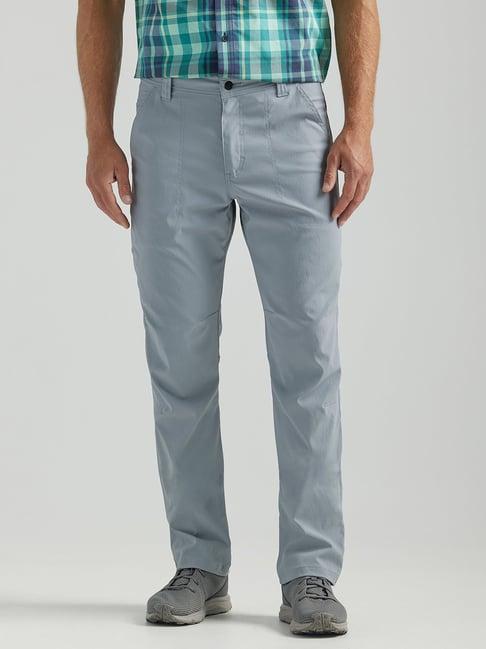 atg by wrangler sky blue straight fit flat front trousers