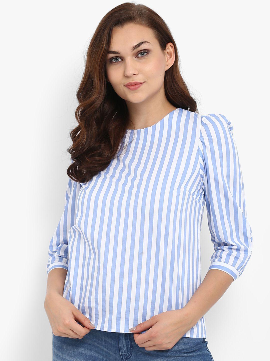 athah white & blue striped top
