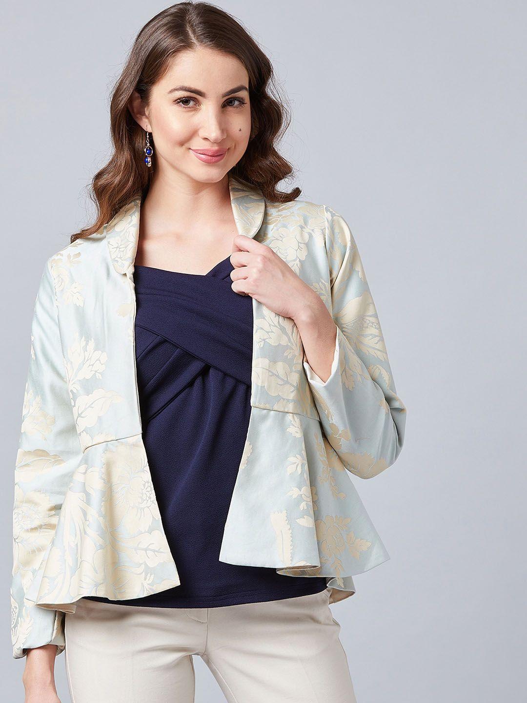 athena women blue printed tailored jacket