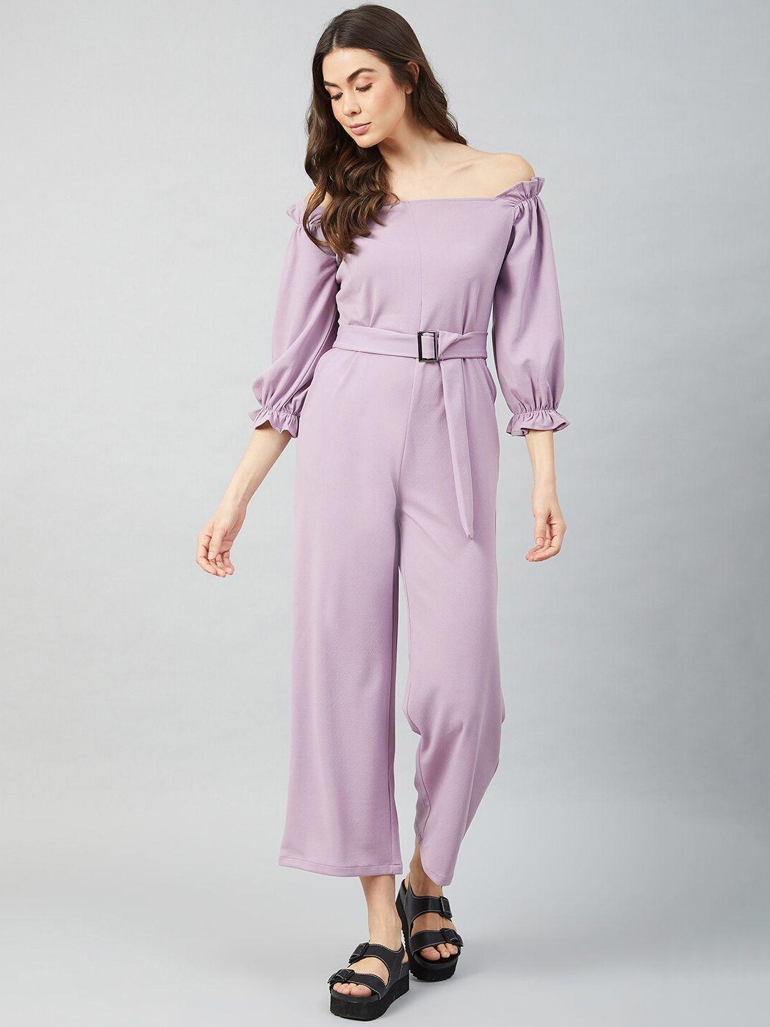 athena women lavender solid jumpsuit
