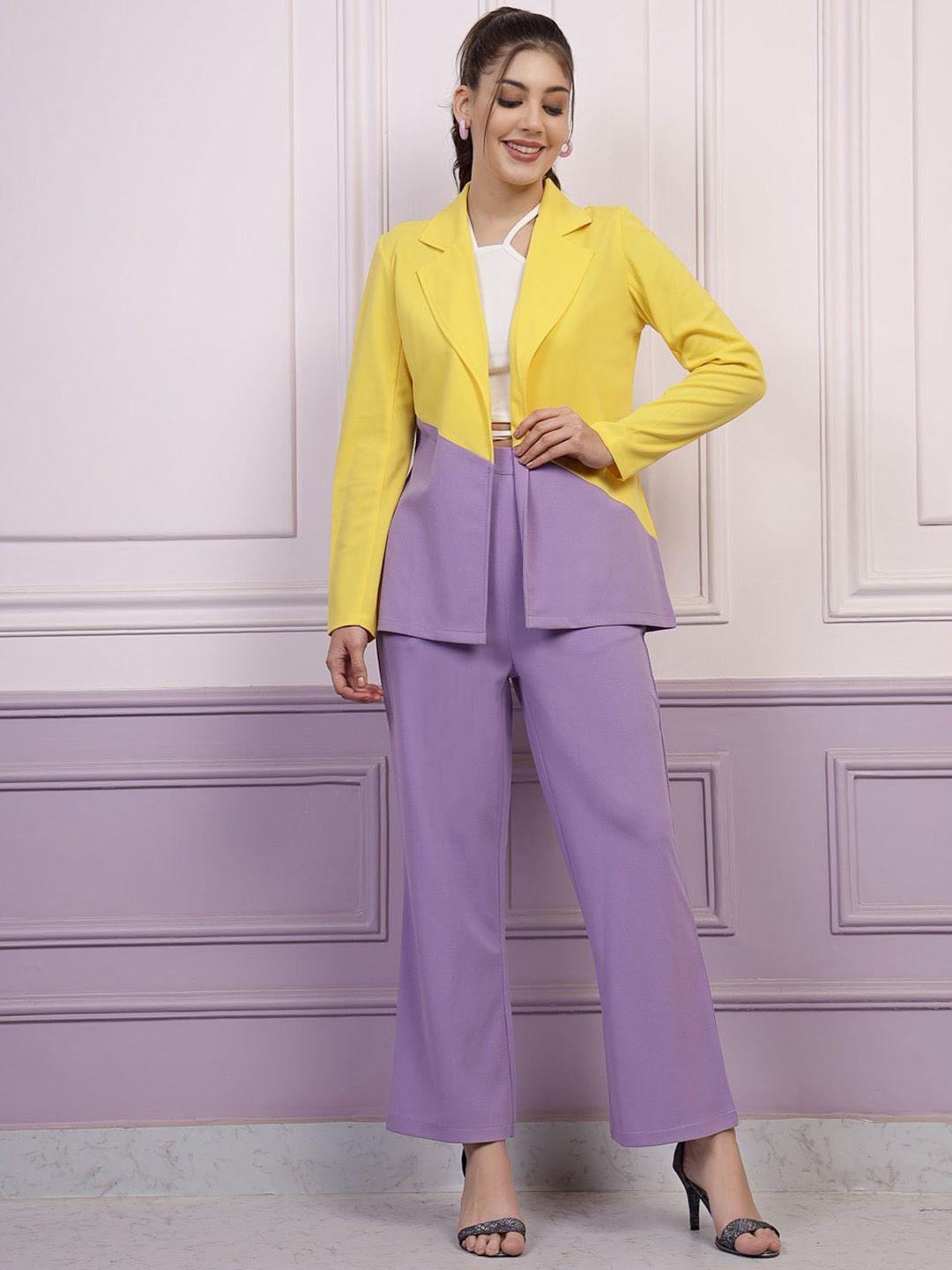 athena colourblocked coat & palazzos