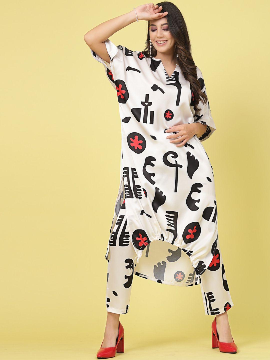 athena conversational printed straight kurta with trouser