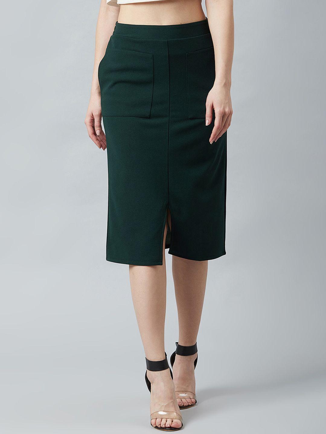 athena green pencil midi skirt