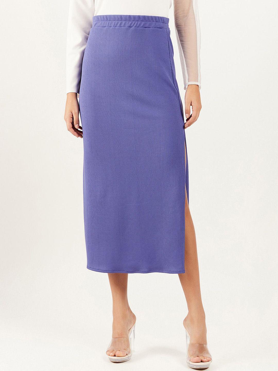 athena ribbed straight midi skirt