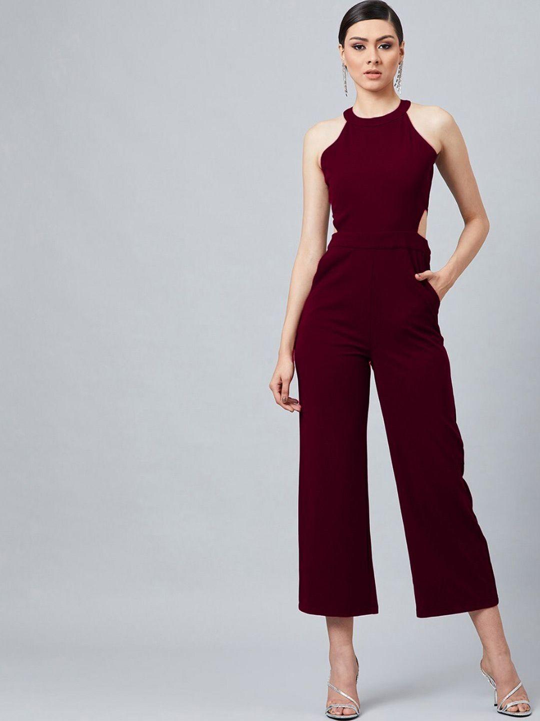 athena round neck cut outs basic jumpsuit