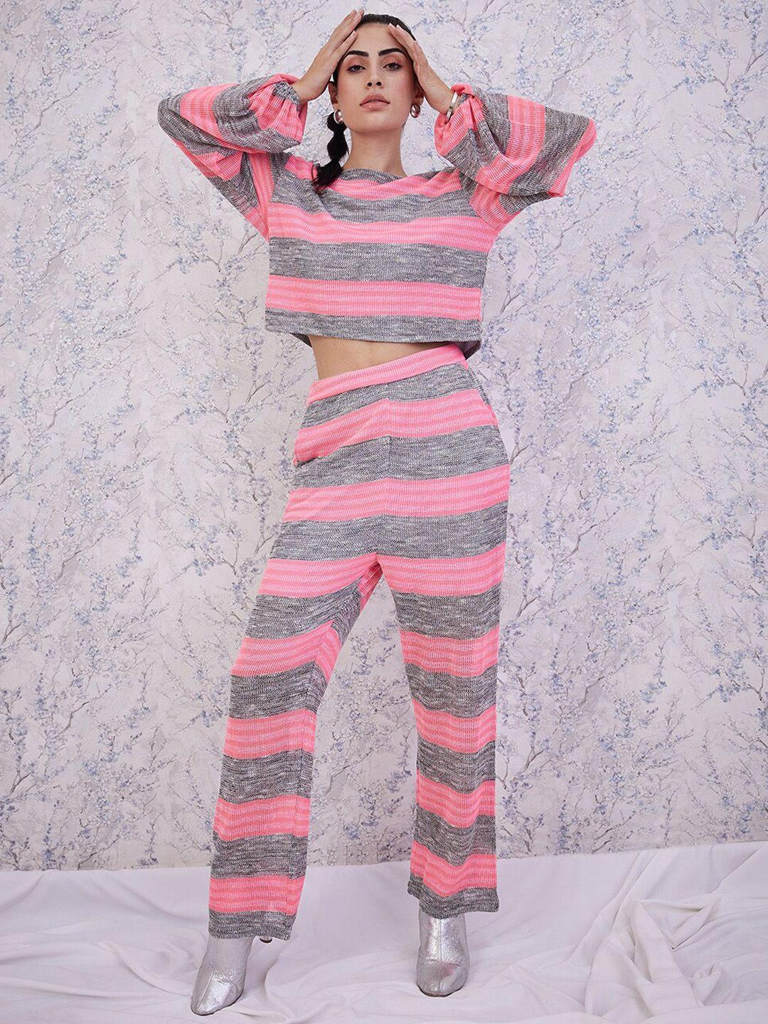 athena striped sweatshirt & trousers co-ord