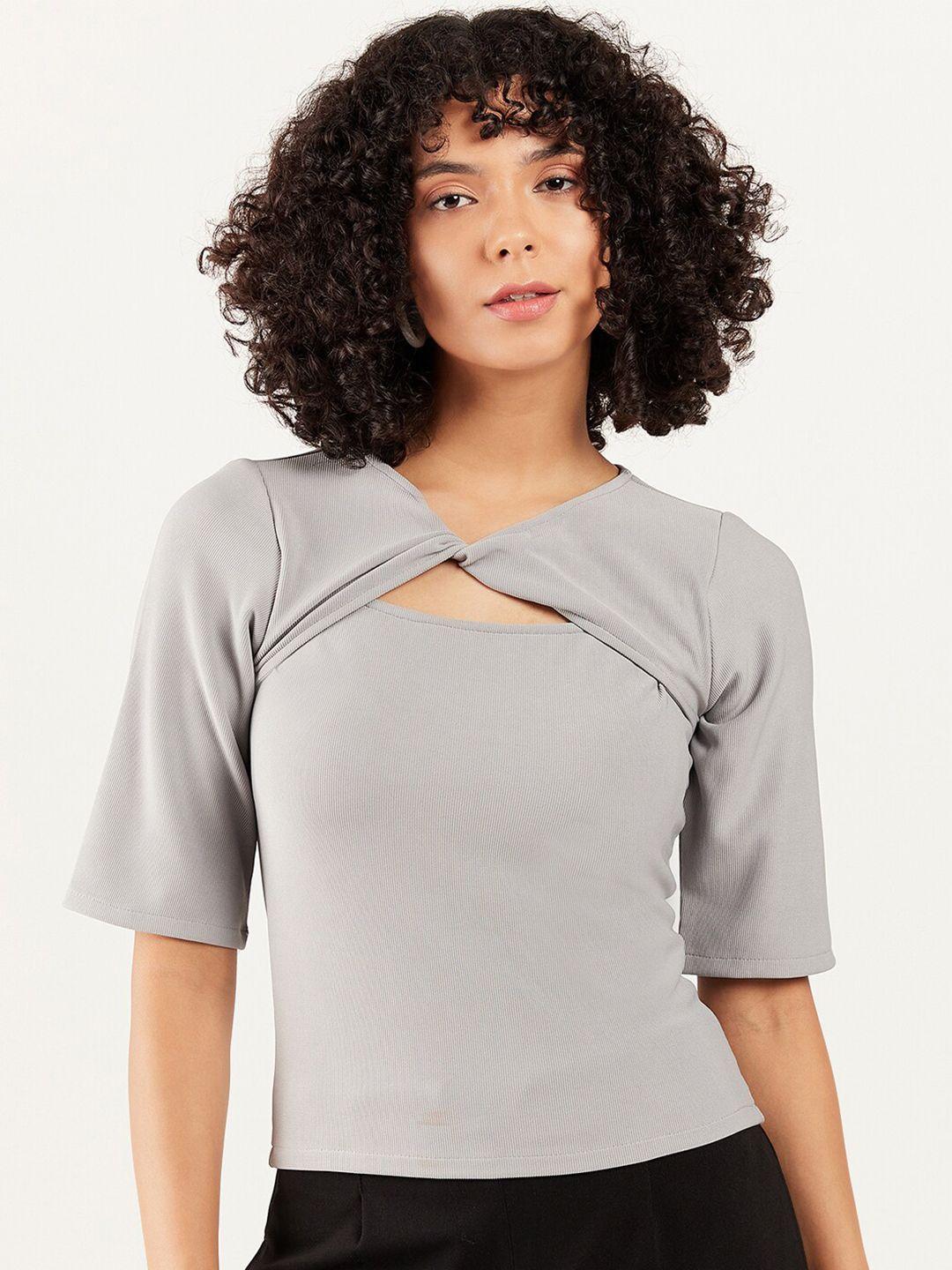 athena v-neck cut out detailed top