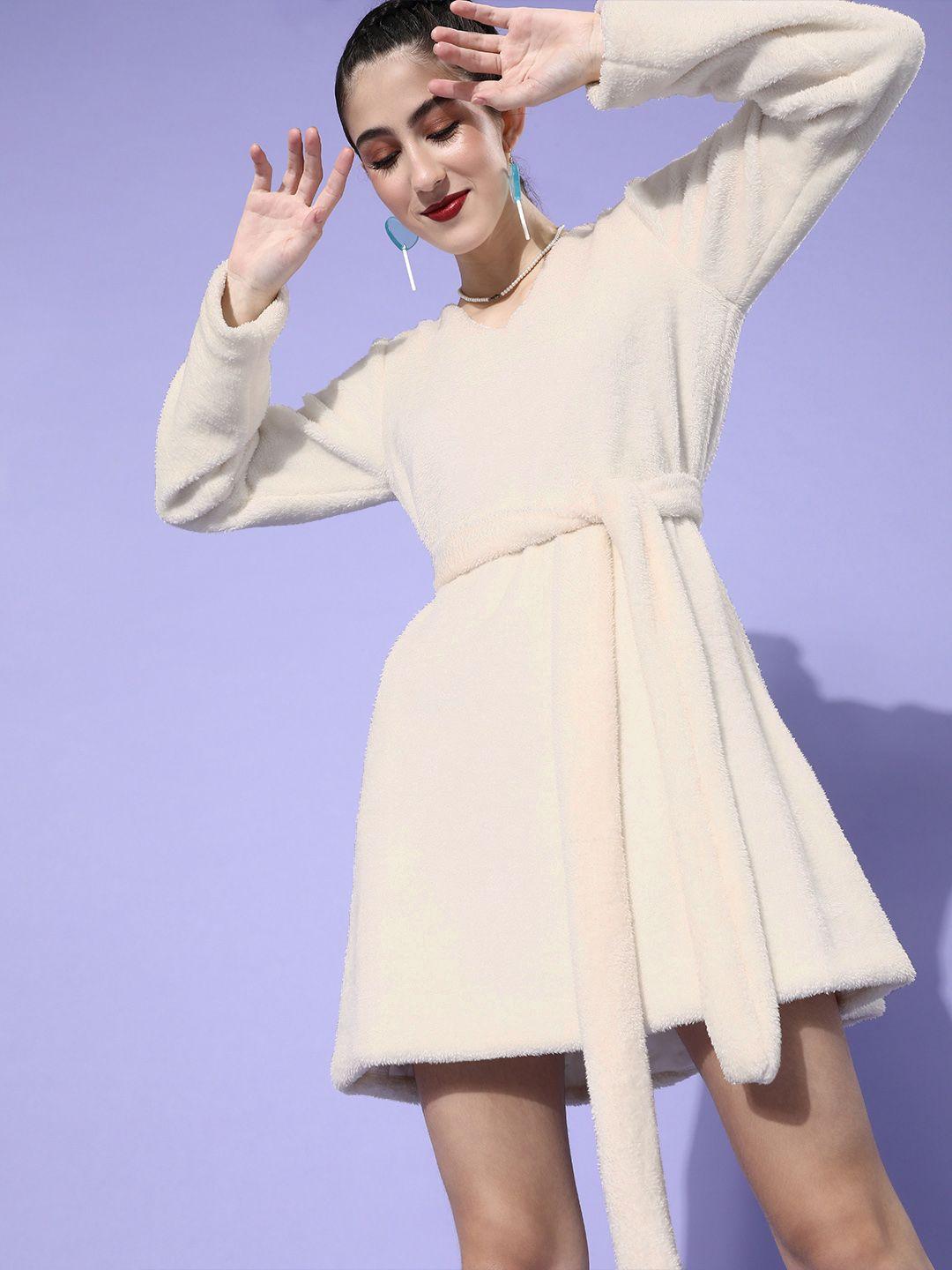 athena white a-line mini dress