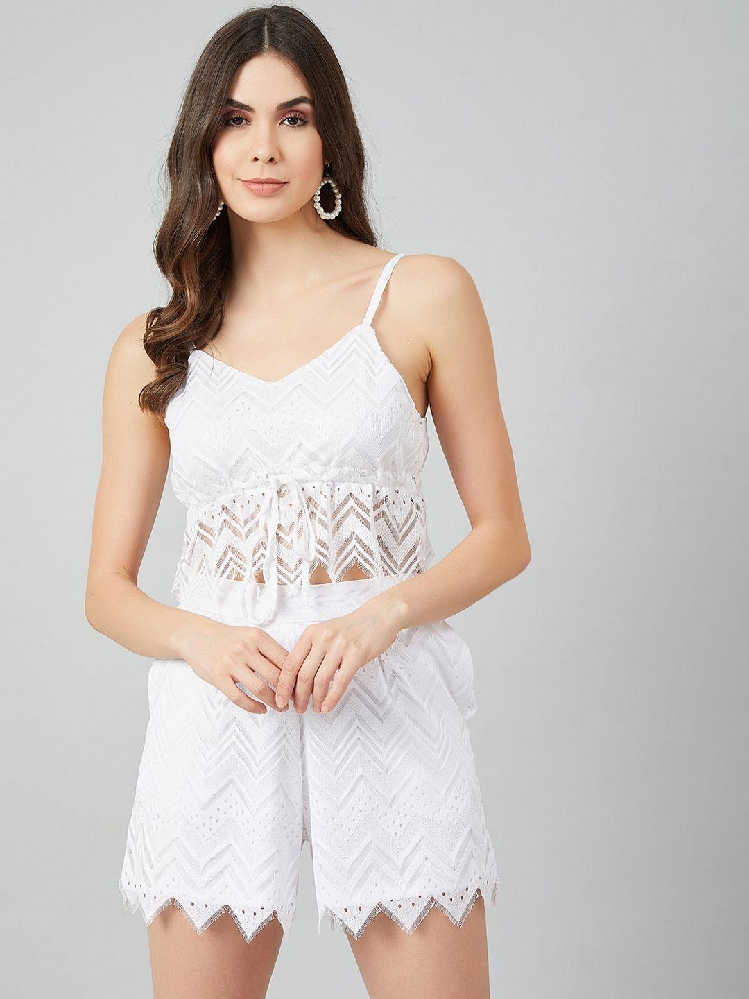 athena white lace bralette crop top