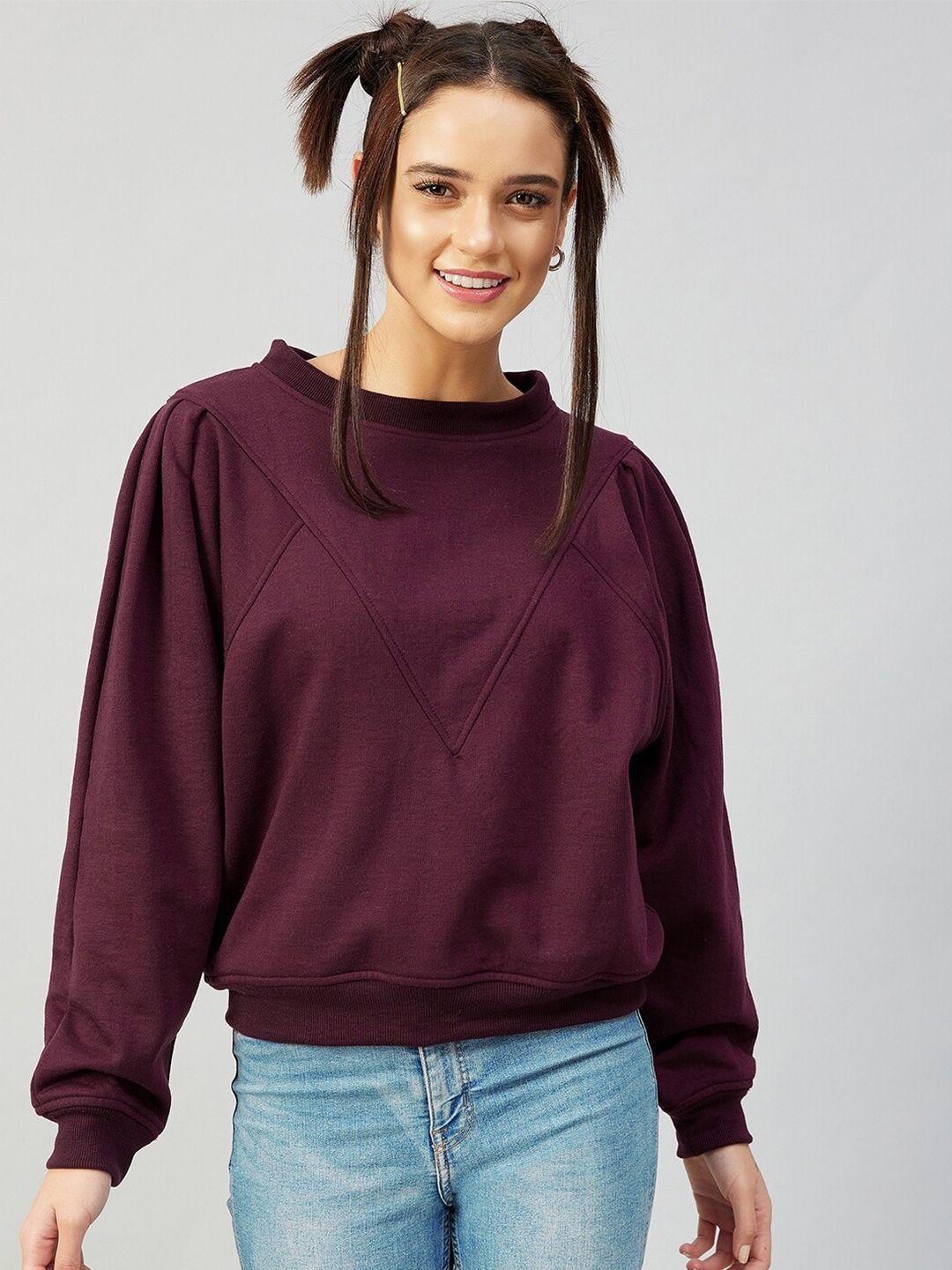 athena women burgundy fleece sweatshirt