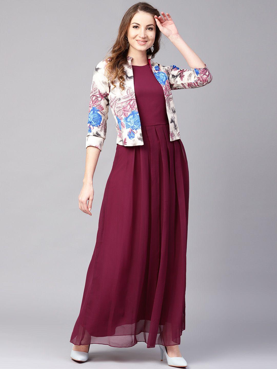 athena women burgundy solid maxi dress
