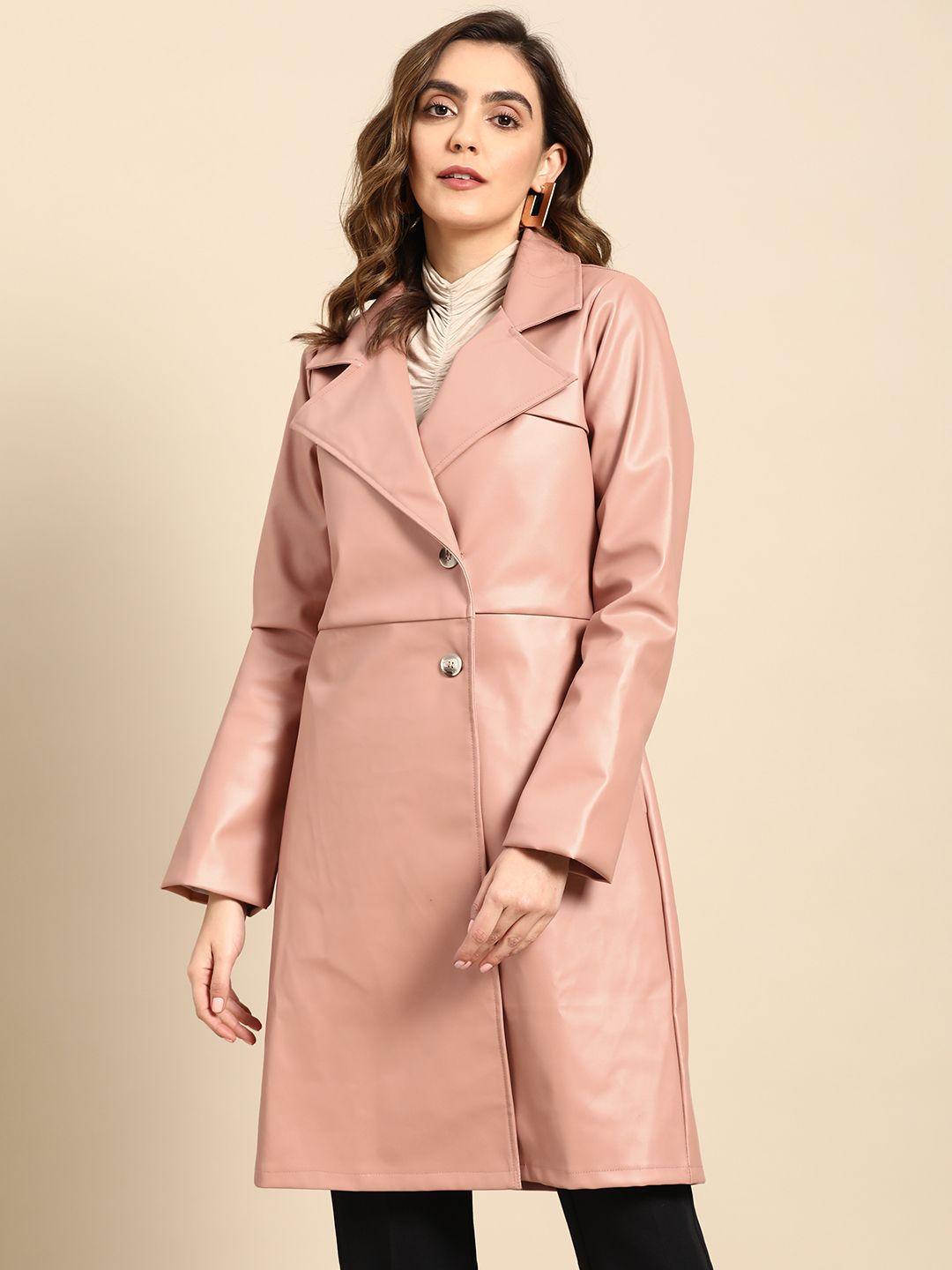 athena women leather overcoat