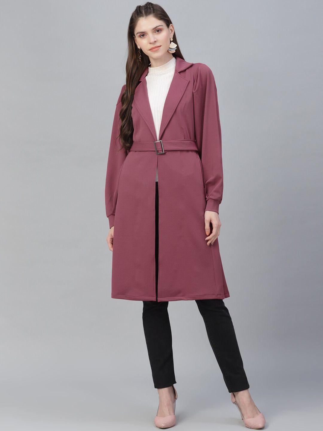 athena women mauve solid tie-up shrug