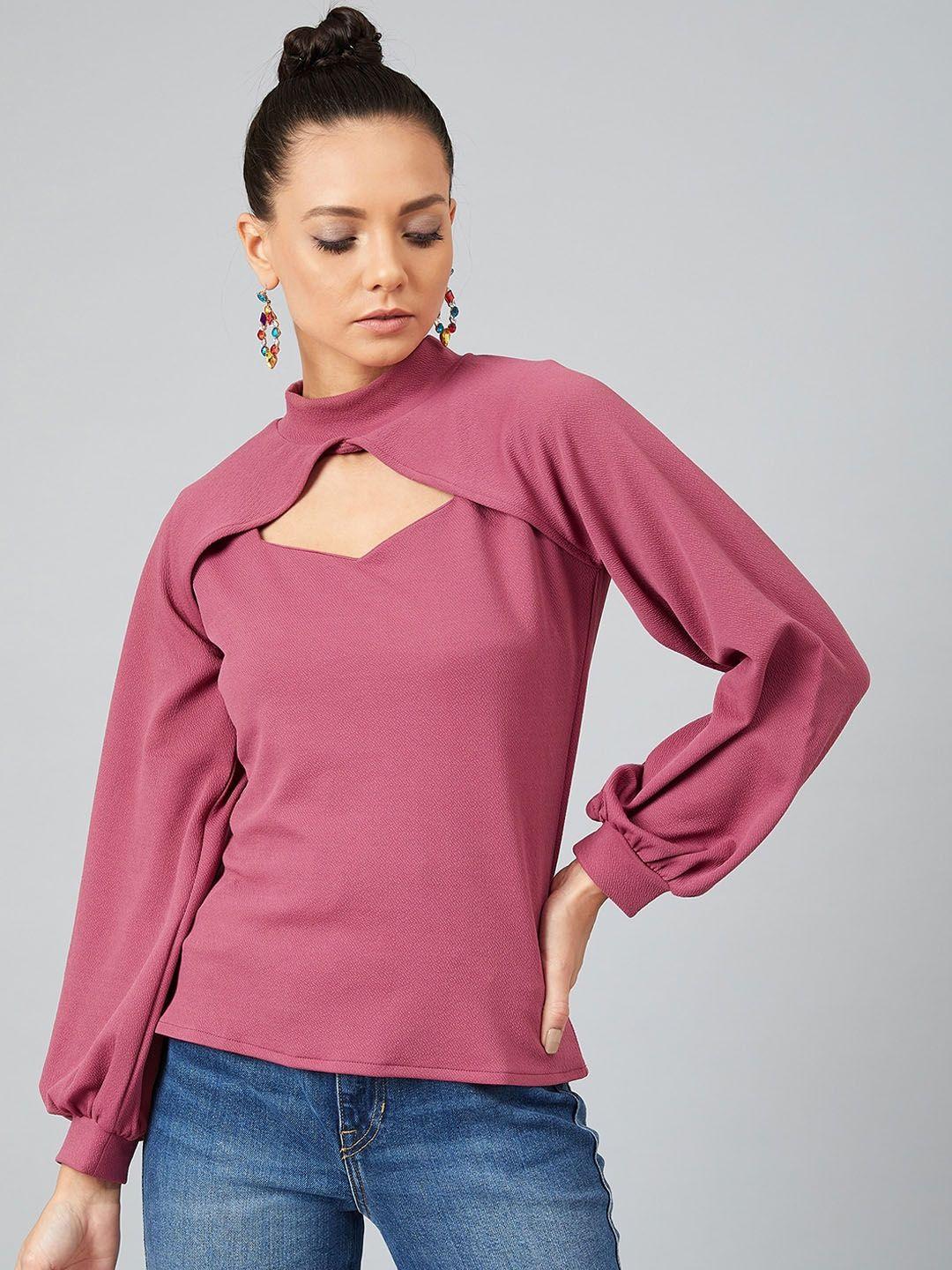 athena women mauve solid top